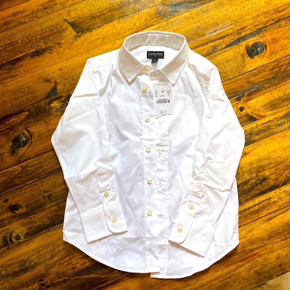 NWT white Crewcuts button-down dress shirt.